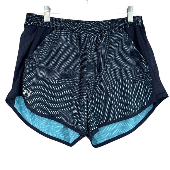 Under Armour Blue Fly By 2.0 Geometric Pattern Athletic Running Shorts Small - Picture 1 of 6